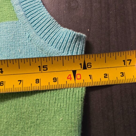 Green Blue knit vest  tank top size S-L - Picture 2 of 4